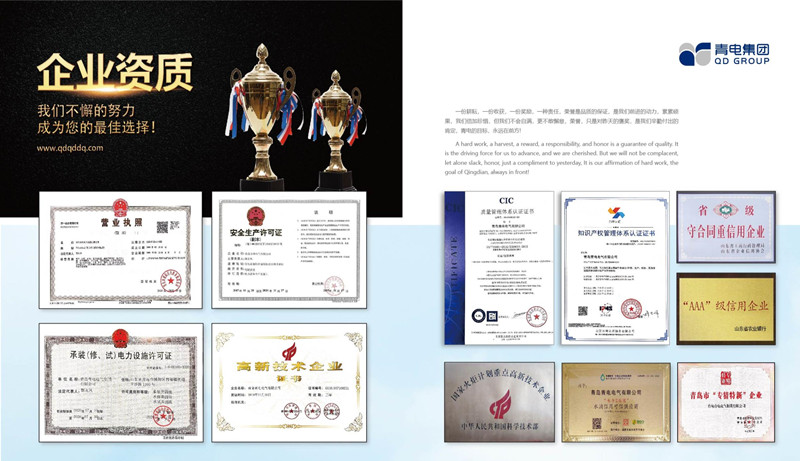 青電變壓器——企業資質 青電變壓器——企業資質
